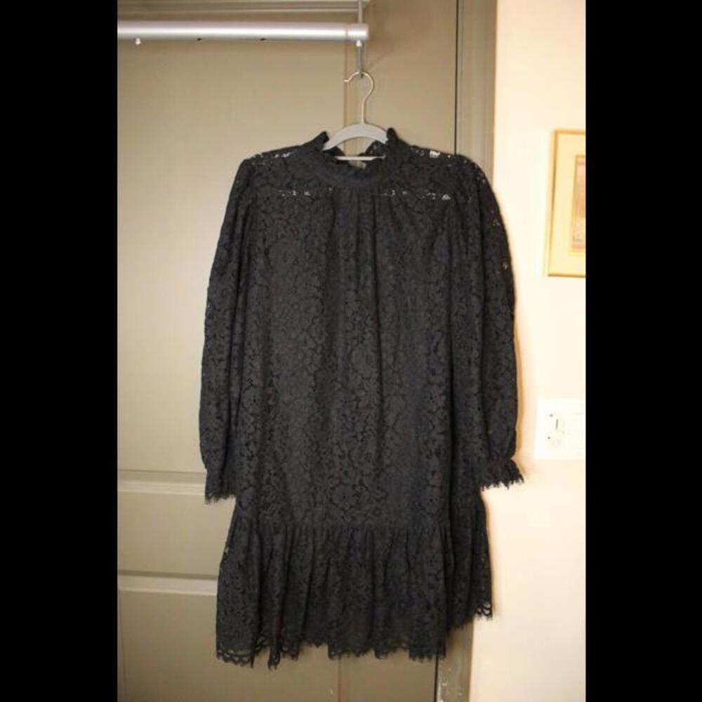 J.Crew Black Lace High-Neck Dress